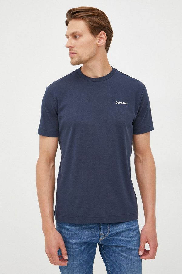 Calvin Klein Bombažen t-shirt Calvin Klein mornarsko modra barva