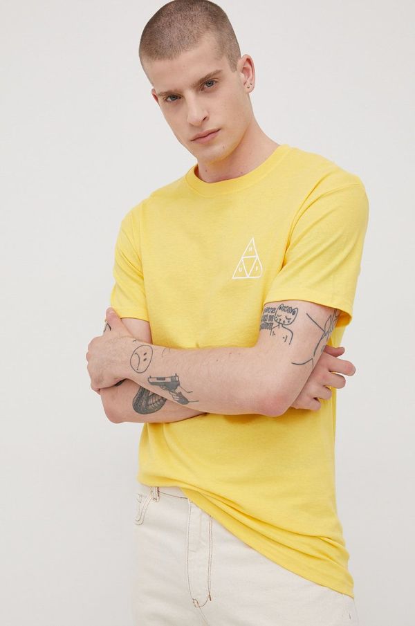 Huf Bombažen t-shirt HUF rumena barva