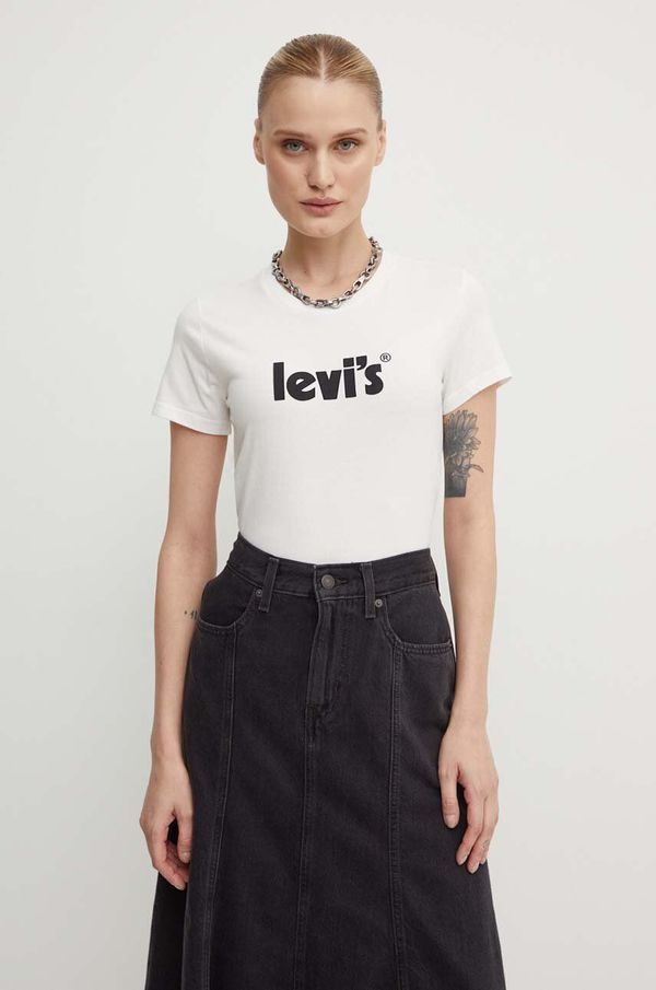 Levi's Bombažen t-shirt Levi's bela barva