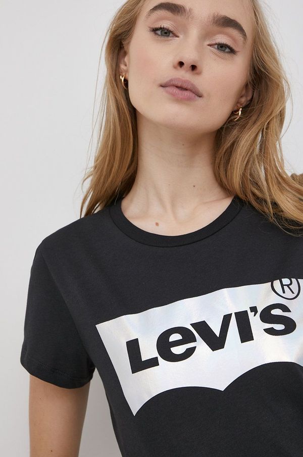 Levi's Bombažen t-shirt Levi's črna barva