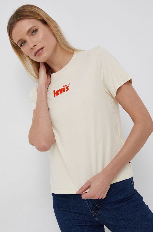 Levi's Bombažen t-shirt Levi's kremna barva