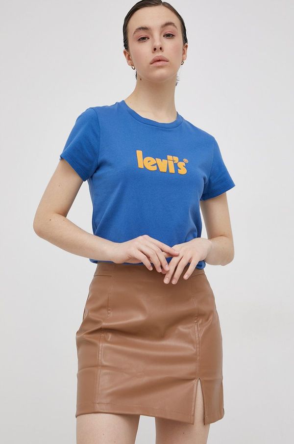 Levi's Bombažen t-shirt Levi's modra barva