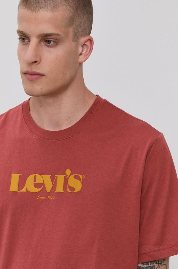 Levi's Bombažen t-shirt Levi's rdeča barva