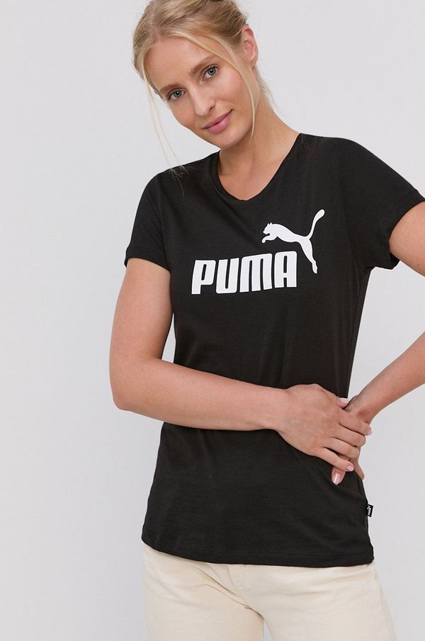 Puma Bombažen t-shirt Puma črna barva