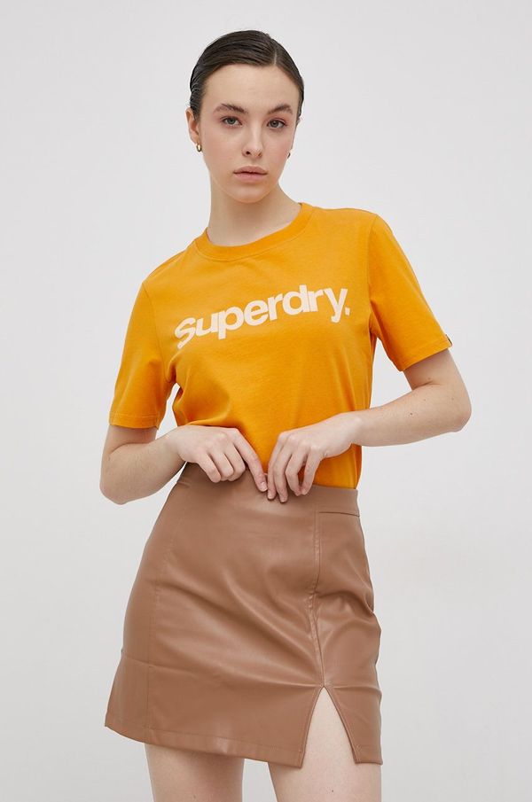 Superdry Bombažen t-shirt Superdry oranžna barva