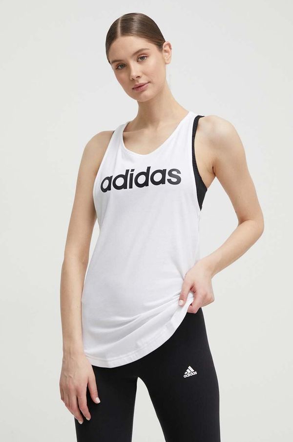 adidas Bombažen top adidas bela barva