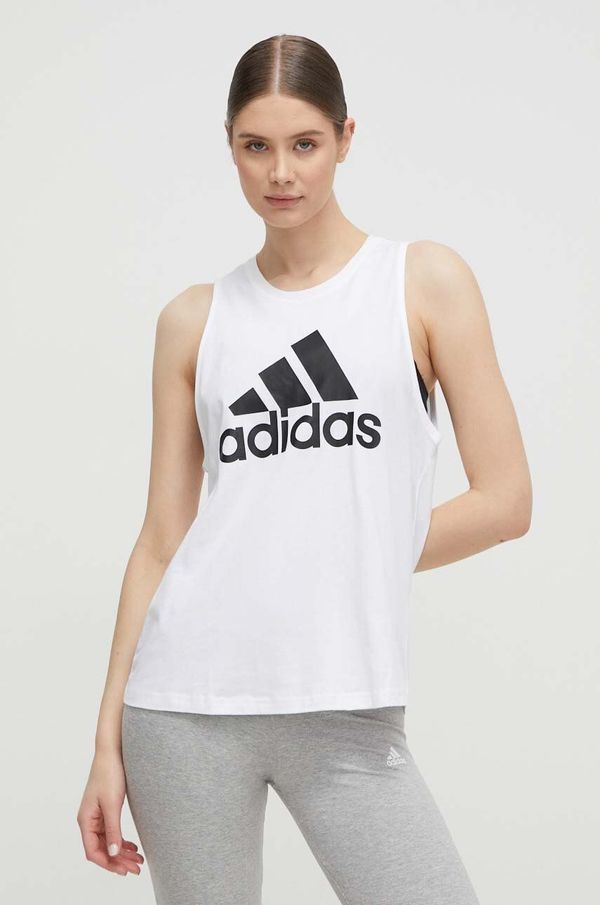 adidas Bombažen top adidas bela barva