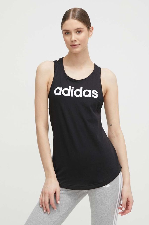 adidas Bombažen top adidas črna barva