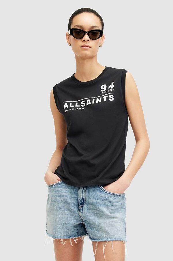 AllSaints Bombažen top AllSaints ACCESS IMOGEN TANK črna barva, W090JA