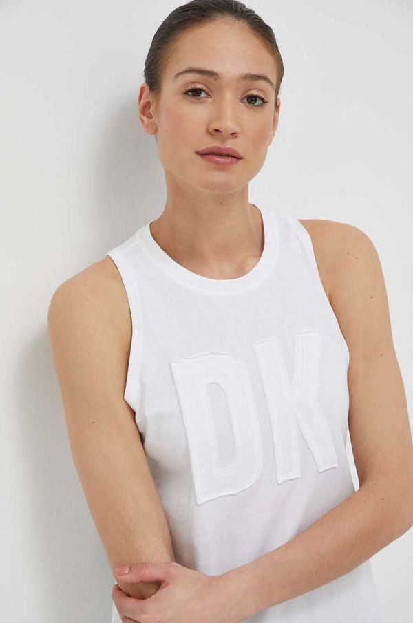 DKNY Bombažen top Dkny bela barva