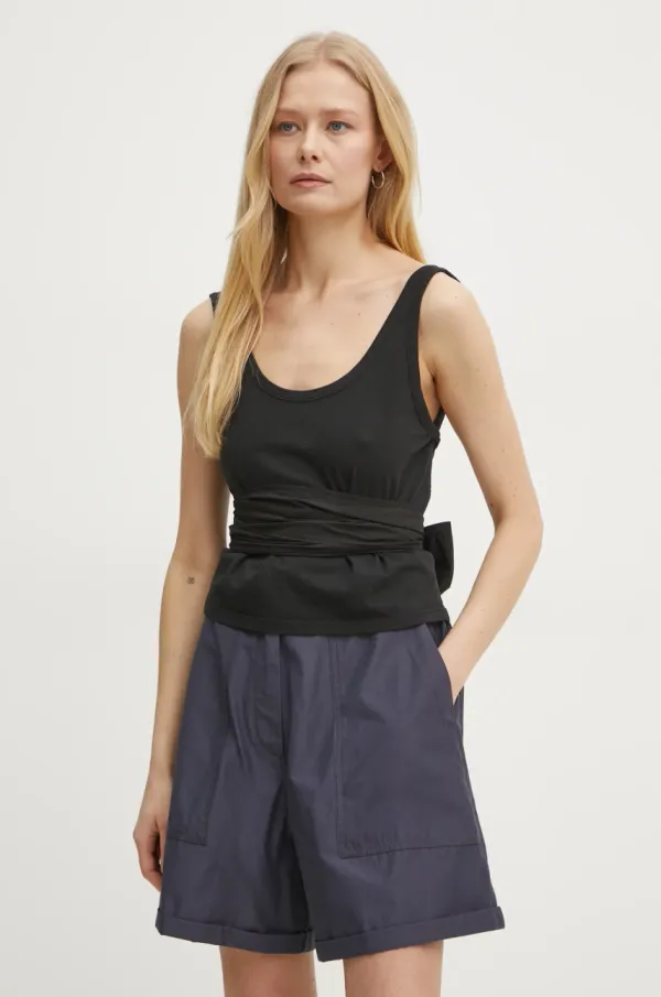 Forte Forte Bombažen top Forte Forte črna barva, 13638.my t-shirt