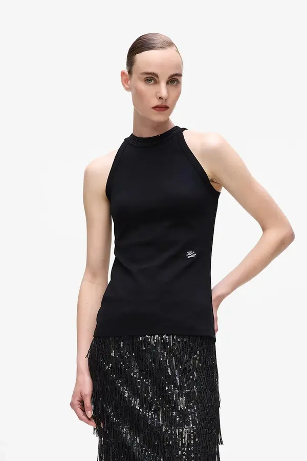 Karl Lagerfeld Bombažen top Karl Lagerfeld