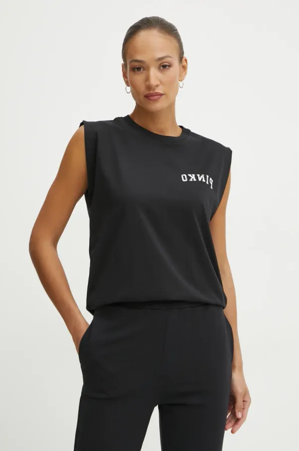 Pinko Bombažen top Pinko črna barva, 104268 A2C0