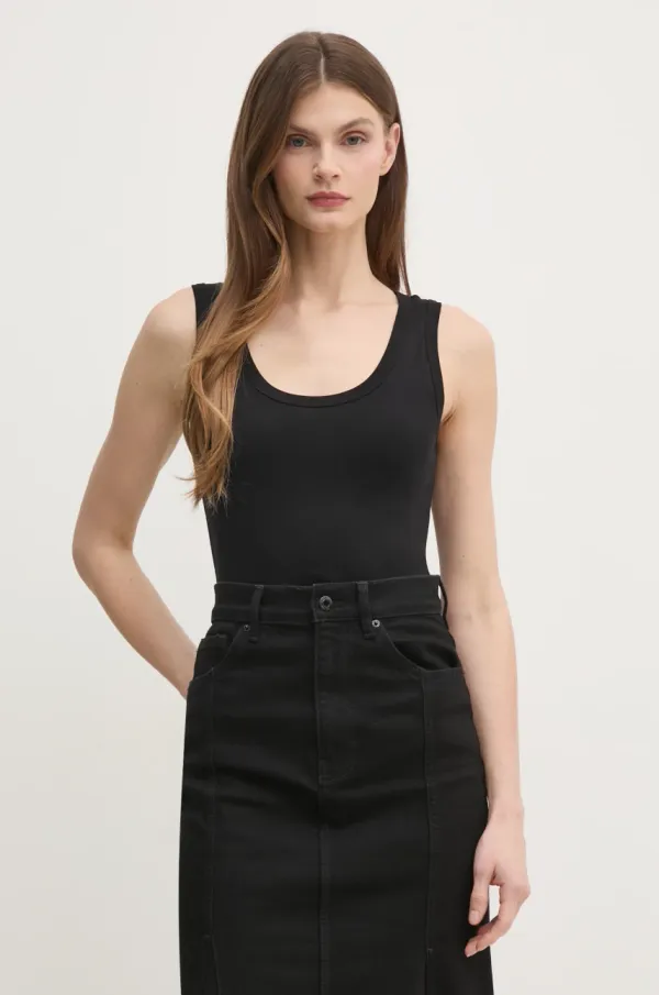 United Colors of Benetton Bombažen top United Colors of Benetton črna barva, 3GA2DH010