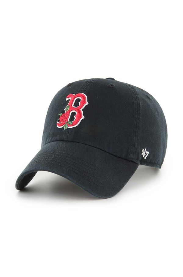 47 brand Bombažna bejzbolska kapa 47 brand MLB Boston Red Sox črna barva, B-THRNC02GWS-BK