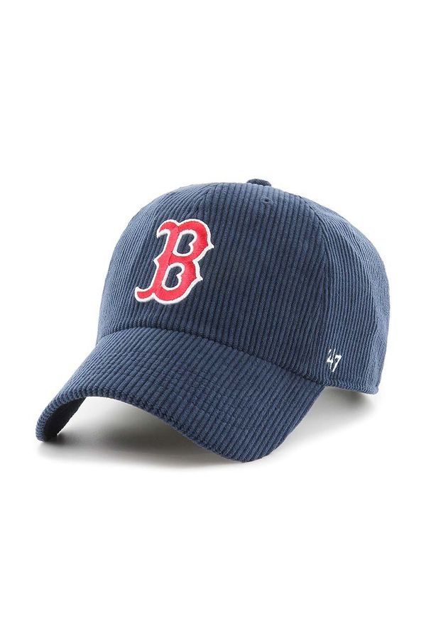 47 brand Bombažna bejzbolska kapa 47 brand MLB Boston Red Sox mornarsko modra barva, B-THCKC02EWS-NY