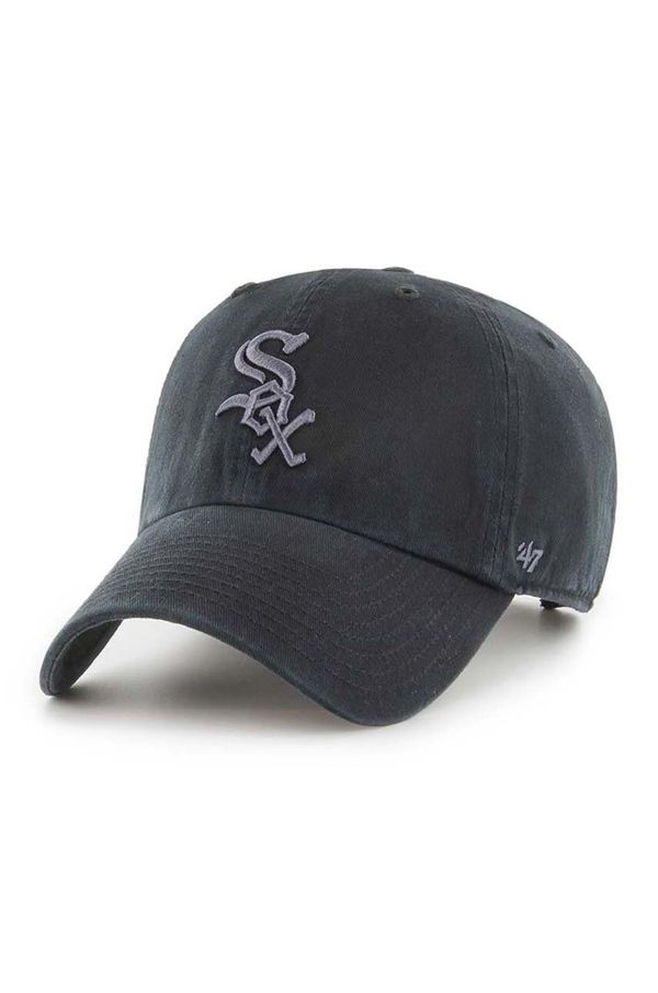 47 brand Bombažna bejzbolska kapa 47 brand MLB Chicago White Sox črna barva, B-RGW06GWS-BKG