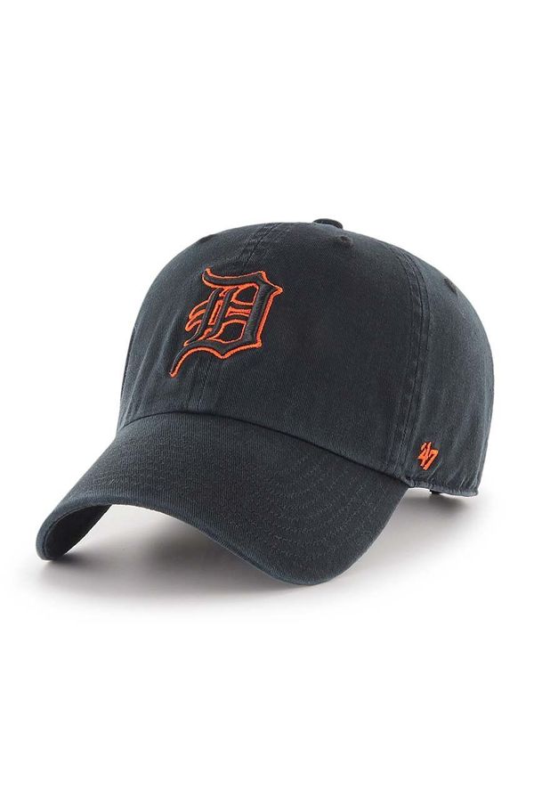 47 brand Bombažna bejzbolska kapa 47 brand MLB Detroit Tigers črna barva, B-RGW09GWSNL-BKC