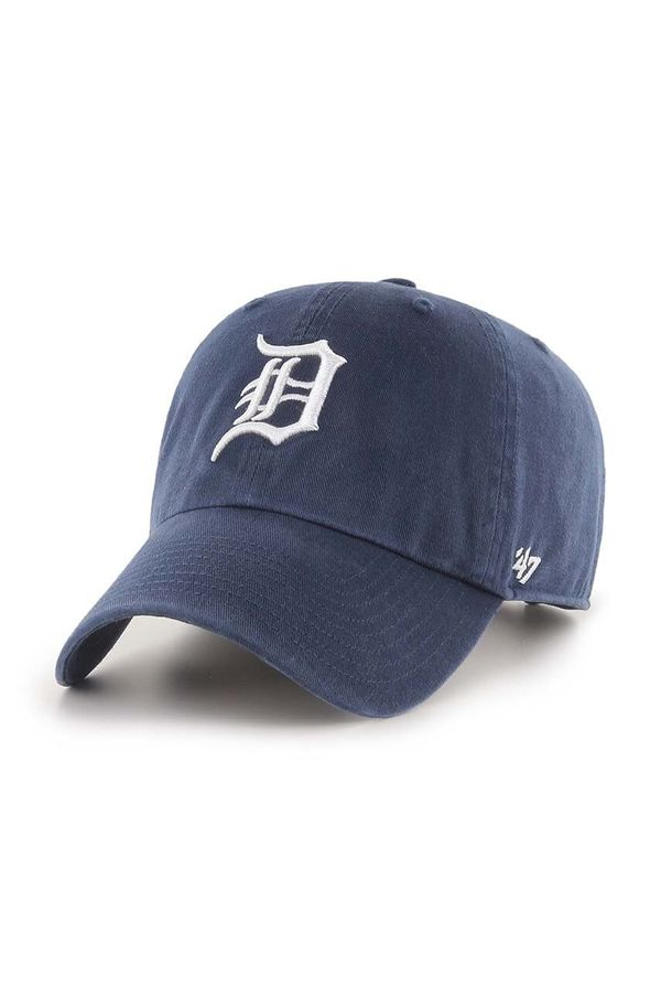 47 brand Bombažna bejzbolska kapa 47 brand MLB Detroit Tigers mornarsko modra barva, B-RGW09GWS-NYE