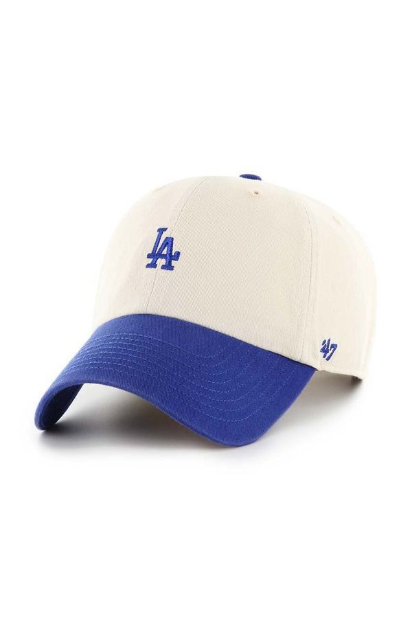 47 brand Bombažna bejzbolska kapa 47 brand MLB Los Angeles Dodgers bež barva, B-SSTBC12GWS-NT