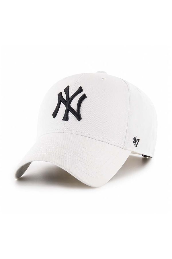 47 brand Bombažna bejzbolska kapa 47 brand MLB New York Yankees bela barva