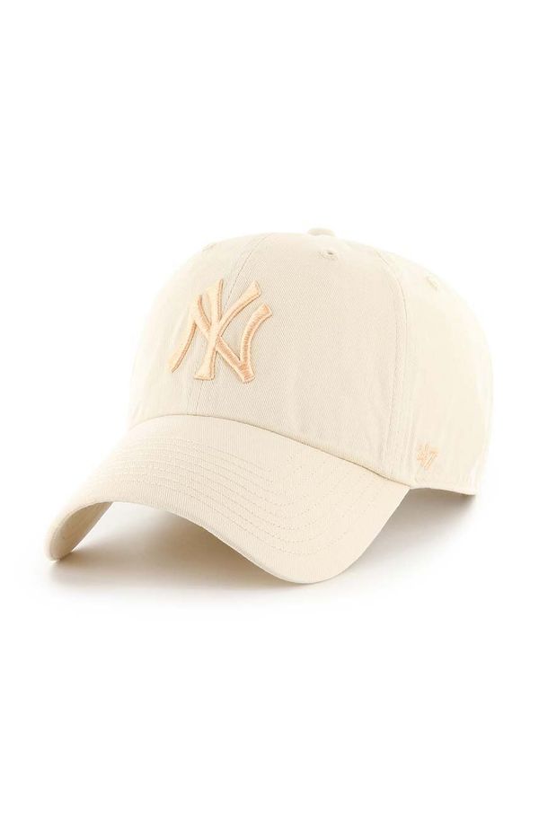 47 brand Bombažna bejzbolska kapa 47 brand MLB New York Yankees bež barva, B-NLRGW17GWS-NTM