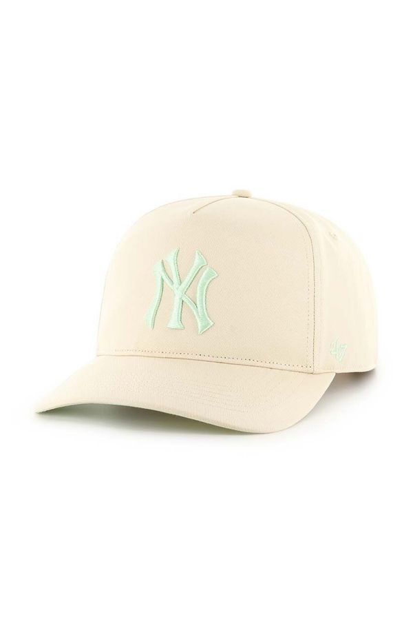 47 brand Bombažna bejzbolska kapa 47 brand MLB New York Yankees bež barva, BCWS-SRSHT17GWP-NT96