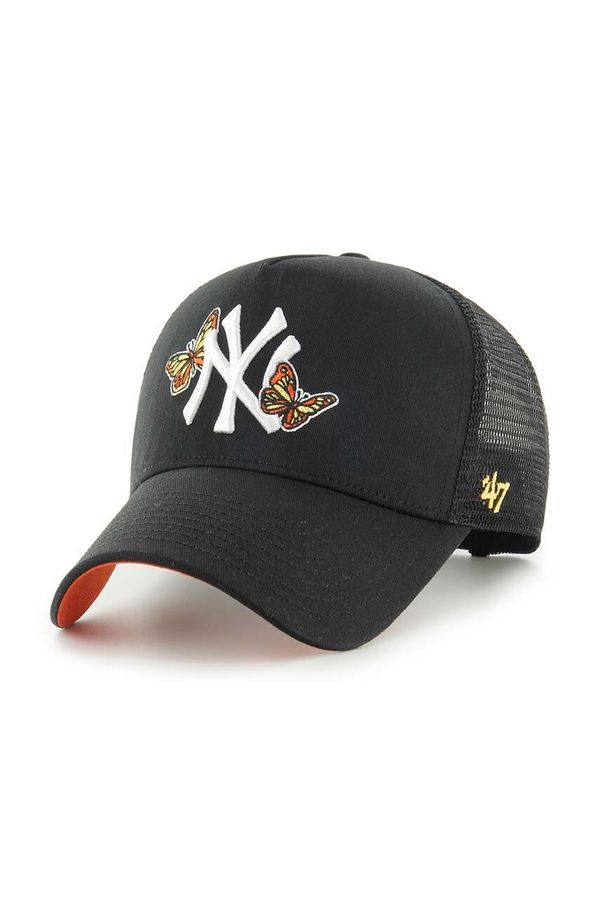 47 brand Bombažna bejzbolska kapa 47 brand MLB New York Yankees črna barva, B-ICNDT17CTP-BK