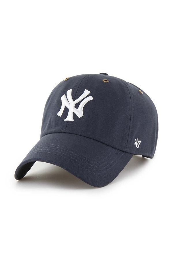 47 brand Bombažna bejzbolska kapa 47 brand MLB New York Yankees mornarsko modra barva, B-PTLSD17GWS-VN