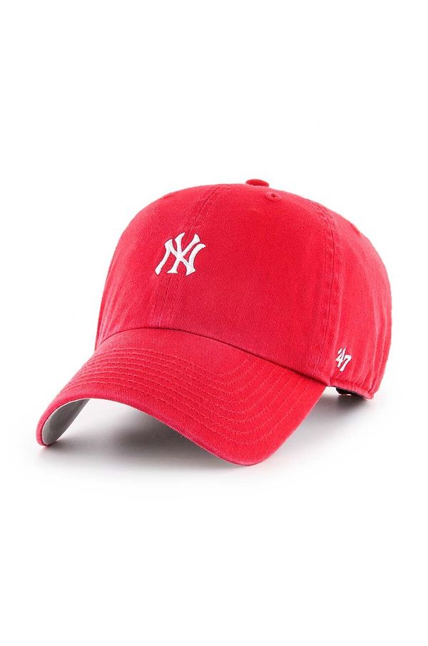 47 brand Bombažna bejzbolska kapa 47 brand MLB New York Yankees rdeča barva, B-BSRNR17GWS-RDA