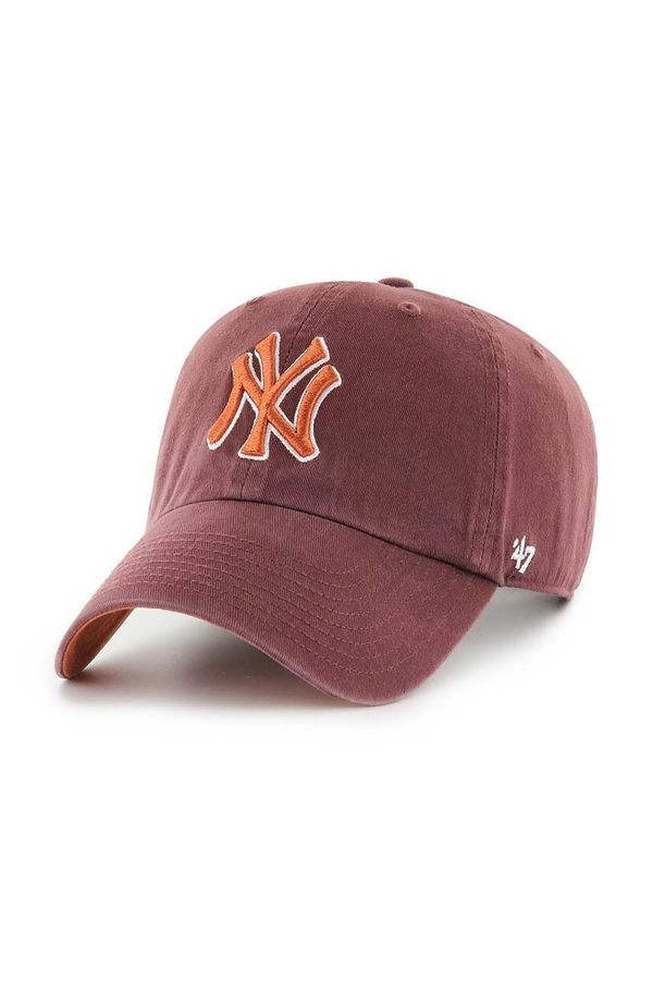 47 brand Bombažna bejzbolska kapa 47 brand MLB New York Yankees rjava barva, B-BLPRK17GWS-N0