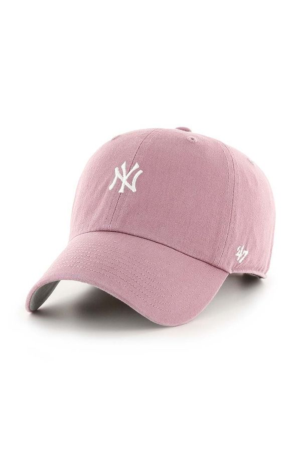 47 brand Bombažna bejzbolska kapa 47 brand MLB New York Yankees roza barva, B-BSRNR17GWS-QC