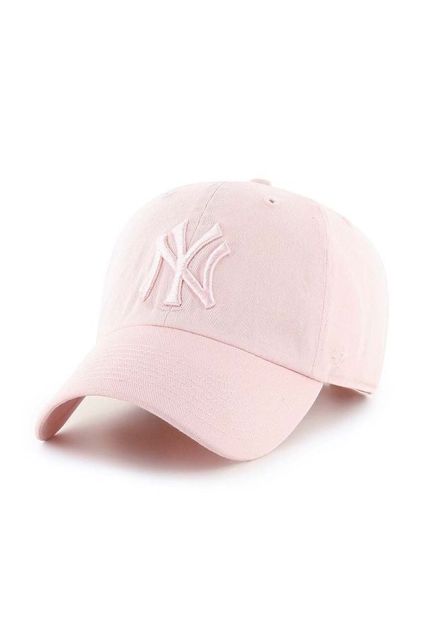 47 brand Bombažna bejzbolska kapa 47 brand MLB New York Yankees roza barva, B-NLRGW17GWS-PK