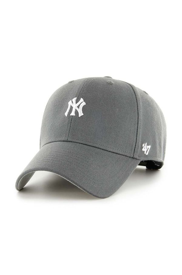 47 brand Bombažna bejzbolska kapa 47 brand MLB New York Yankees siva barva, B-BRMPS17WBP-CC