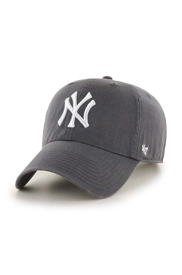 47 brand Bombažna bejzbolska kapa 47 brand MLB New York Yankees siva barva, B-RGW17GWS-GH