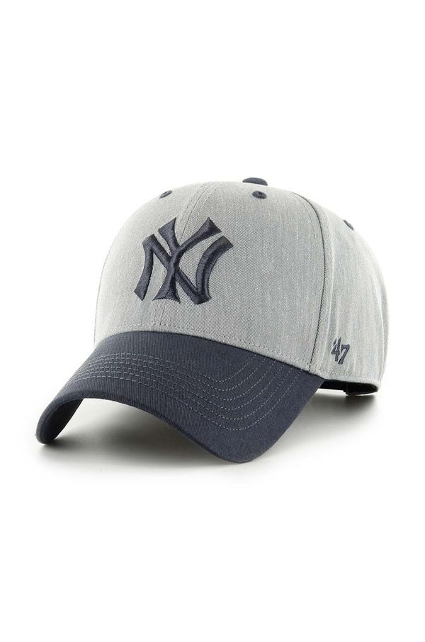 47 brand Bombažna bejzbolska kapa 47 brand MLB New York Yankees siva barva, BCPTN-MLDTT17KHP-GY10