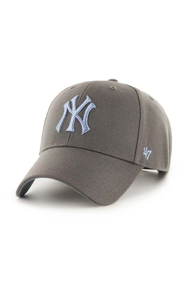 47 brand Bombažna bejzbolska kapa 47 brand MLB New York Yankees siva barva, BCPTN-SUMVP17WBP-GH01