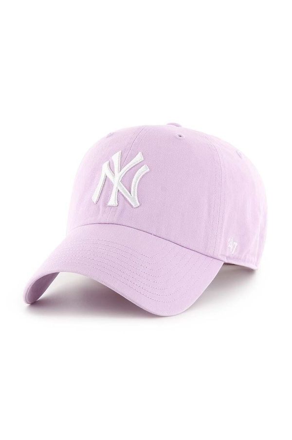 47 brand Bombažna bejzbolska kapa 47 brand MLB New York Yankees vijolična barva, B-NLRGW17GWS-YX