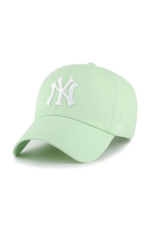 47 brand Bombažna bejzbolska kapa 47 brand MLB New York Yankees zelena barva, B-NLRGW17GWS-B0B