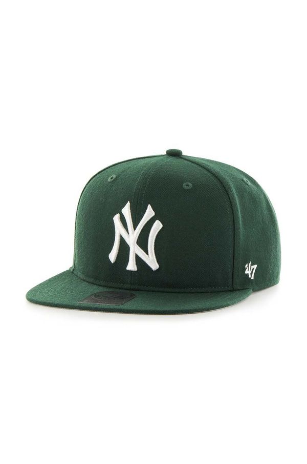 47 brand Bombažna bejzbolska kapa 47 brand MLB New York Yankees zelena barva, B-NSHOT17WBP-DG