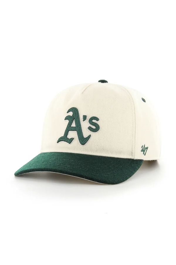 47 brand Bombažna bejzbolska kapa 47 brand MLB Oakland Athletics bež barva, B-CHSHT18WIP-NT