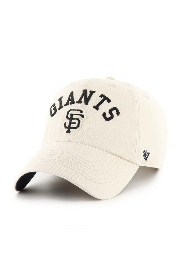 47 brand Bombažna bejzbolska kapa 47 brand MLB San Francisco Giants bež barva, B-CLBFB22GWS-Y0