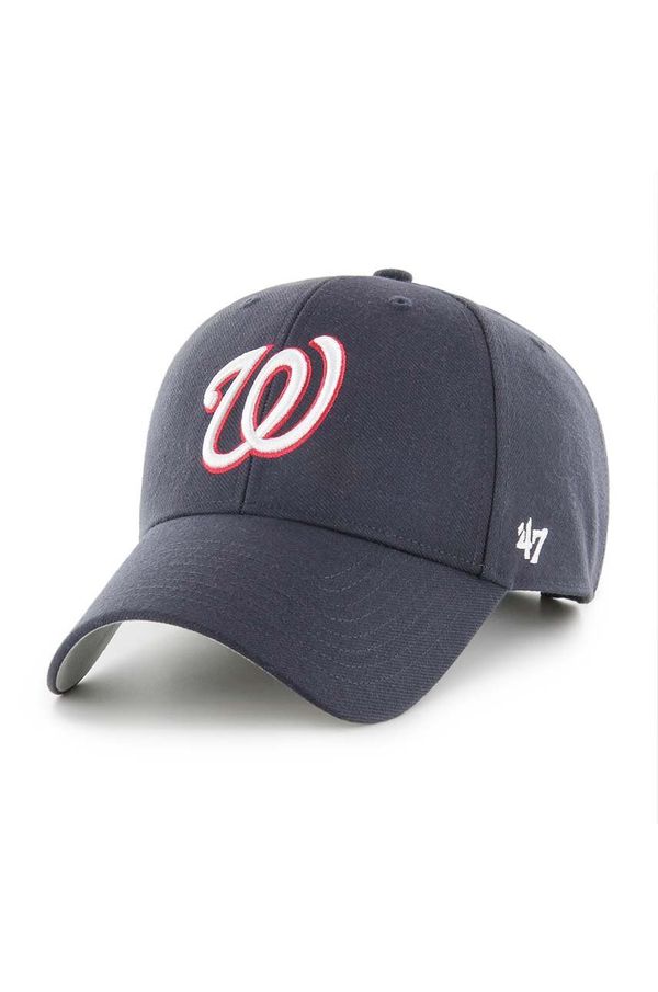 47 brand Bombažna bejzbolska kapa 47 brand MLB Washington Nationals mornarsko modra barva, B-MVP15WBV-NYE