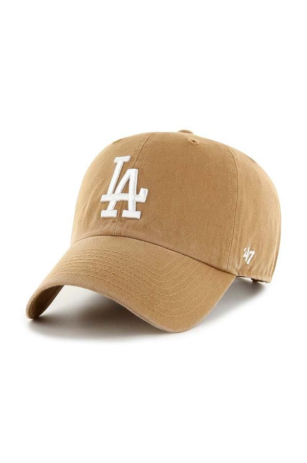 47brand Bombažna bejzbolska kapa 47brand MLB Los Angeles Dodgers bež barva