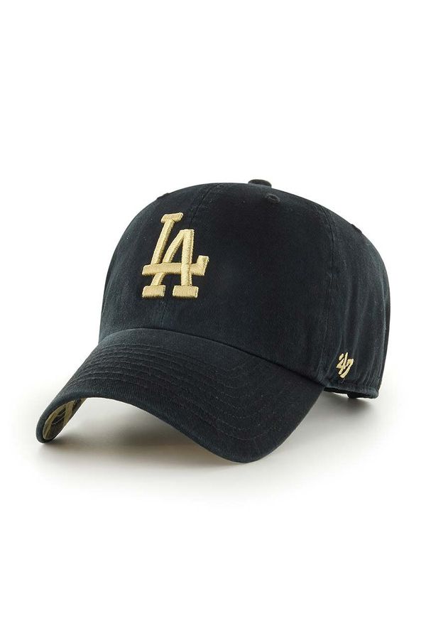 47brand Bombažna bejzbolska kapa 47brand MLB Los Angeles Dodgers črna barva