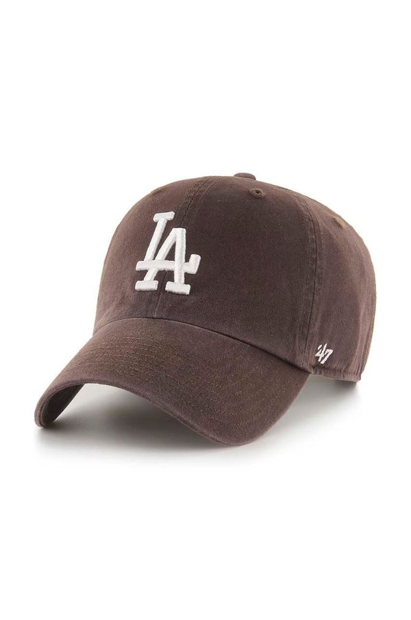 47brand Bombažna bejzbolska kapa 47brand Mlb Los Angeles Dodgers rjava barva