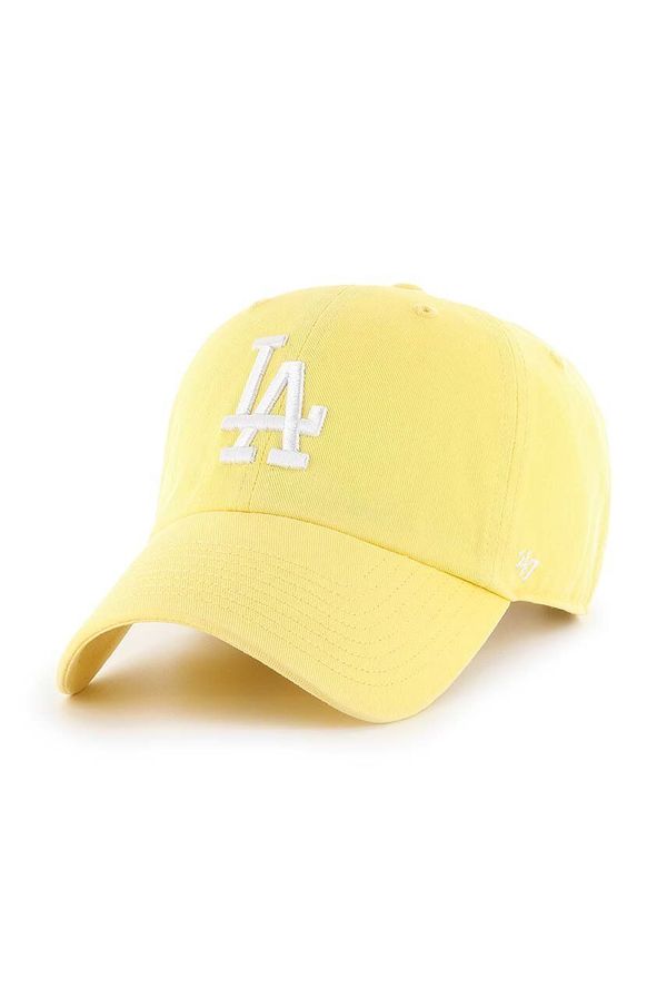47brand Bombažna bejzbolska kapa 47brand MLB Los Angeles Dodgers rumena barva