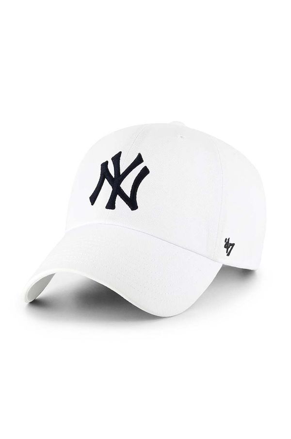 47brand Bombažna bejzbolska kapa 47brand Mlb New York Yankees bela barva