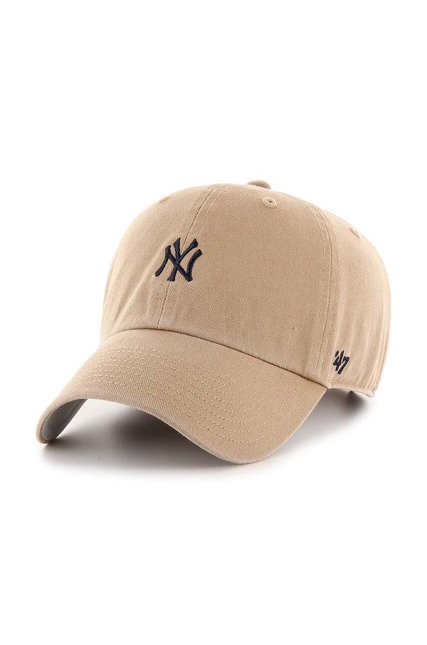 47brand Bombažna bejzbolska kapa 47brand MLB New York Yankees bež barva