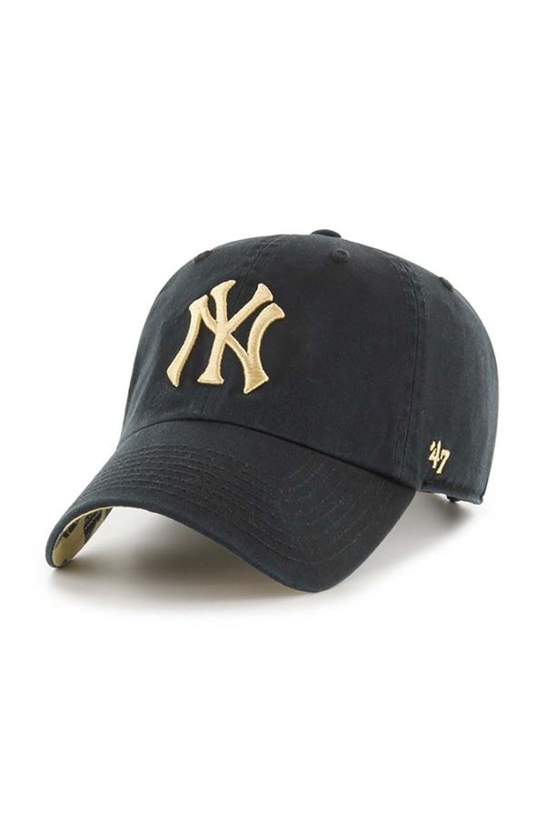 47brand Bombažna bejzbolska kapa 47brand MLB New York Yankees črna barva